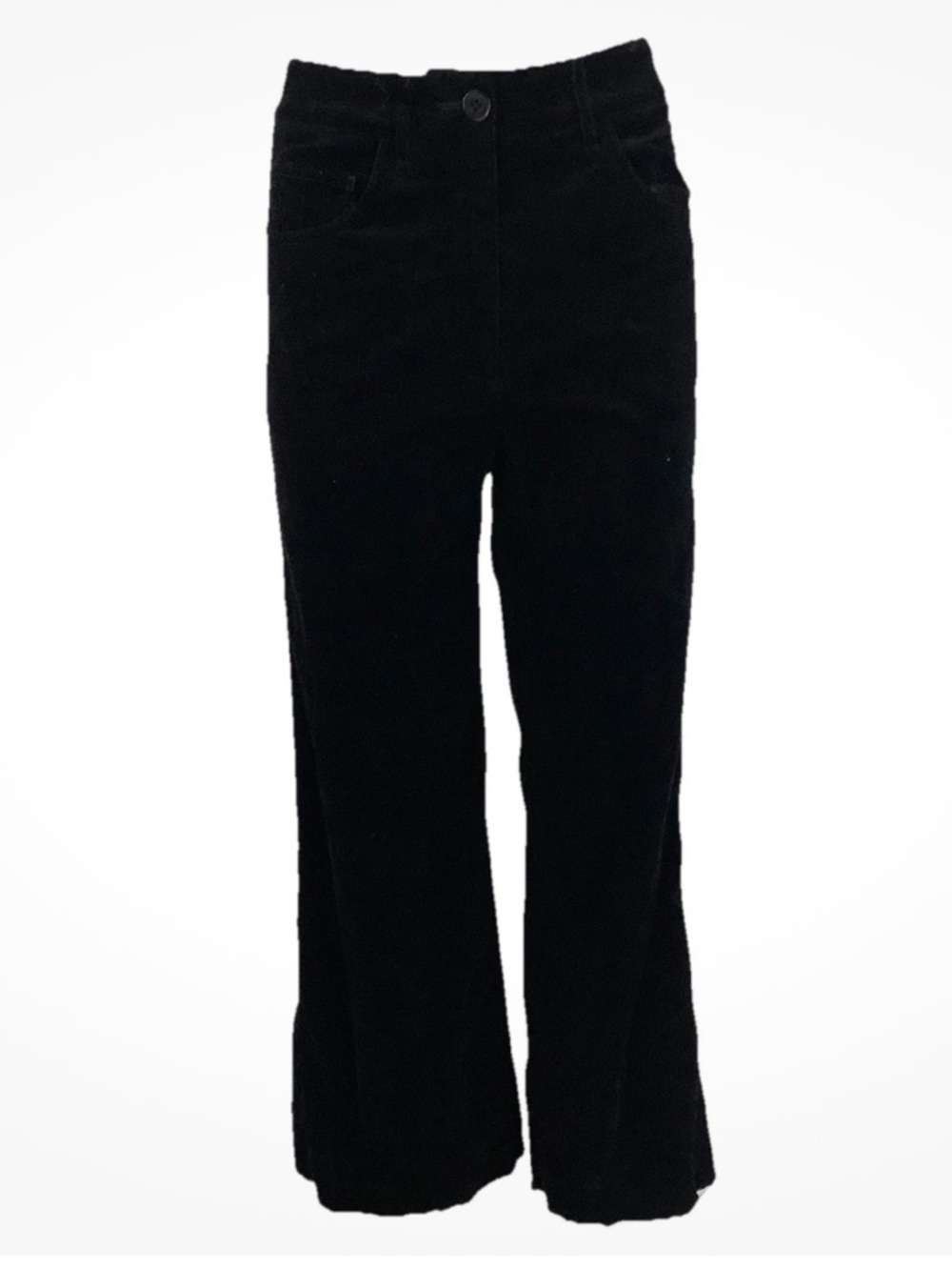 Allsaints Womens Sz 4 Adlai Wide Leg Corduroy Trouser Pants Black Cotton